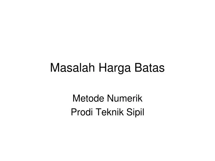 masalah harga batas