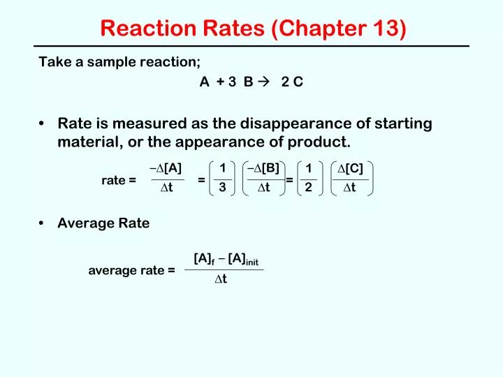 reaction rates chapter 13