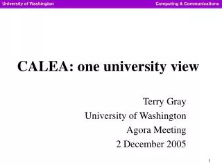 CALEA: one university view