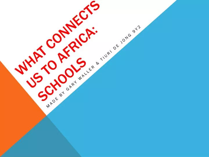 what connects us to africa schools