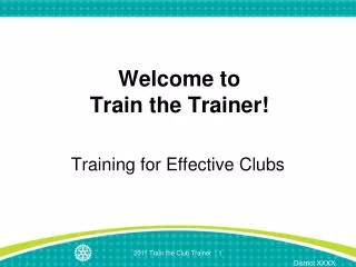 Welcome to Train the Trainer!