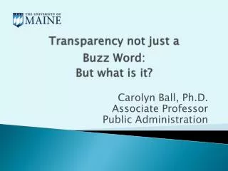 Transparency not just a Buzz Word: But what is it?