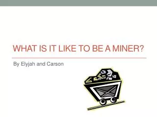 What is it like to be a miner?