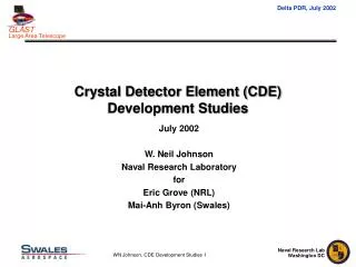 Crystal Detector Element (CDE) Development Studies
