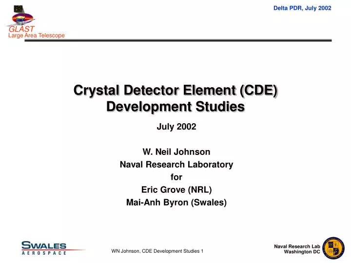 crystal detector element cde development studies