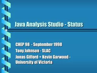 Java Analysis Studio - Status