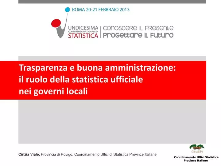 trasparenza e buona amministrazione il ruolo della statistica ufficiale nei governi locali