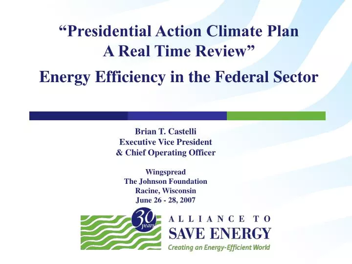 presidential action climate plan a real time review energy efficiency in the federal sector