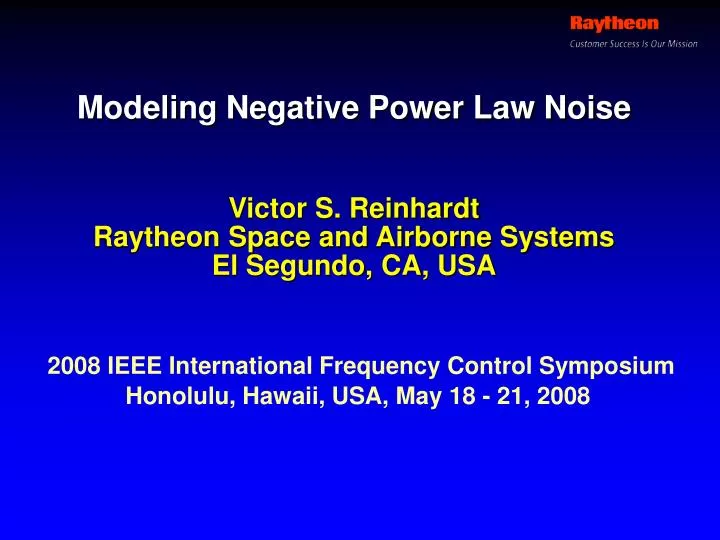 modeling negative power law noise