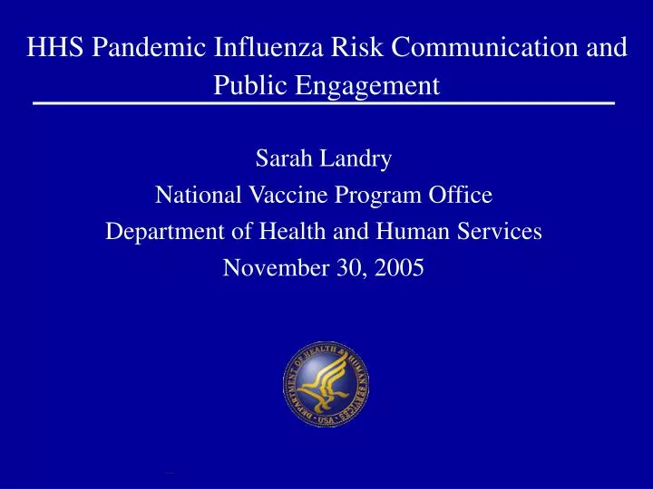 hhs pandemic influenza risk communication and public engagement