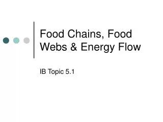 Food Chains, Food Webs &amp; Energy Flow