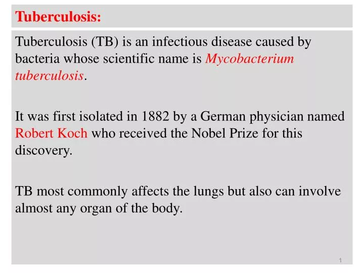 tuberculosis