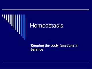 Homeostasis