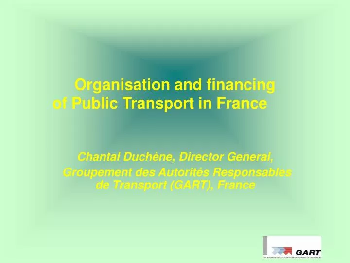 organisation and financing of public transport in france