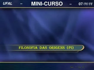 filosofia das origens pi