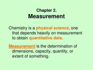 Chapter 2. Measurement
