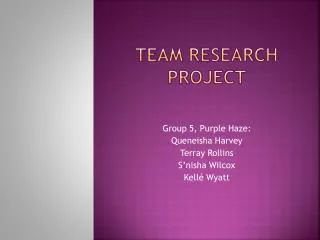Team research project