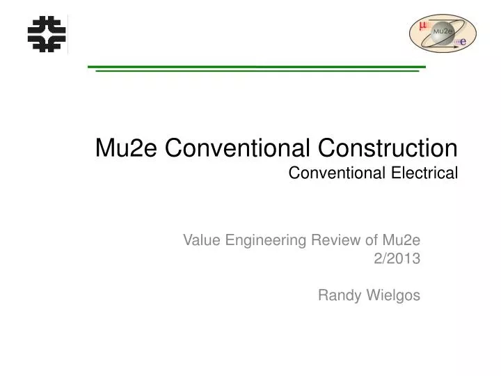 mu2e conventional construction conventional electrical