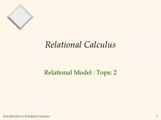Relational Calculus