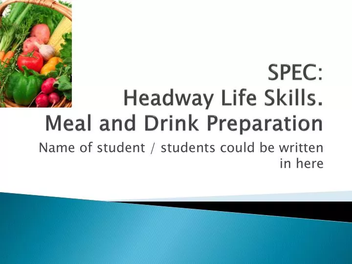 spec headway life skills meal and drink preparation