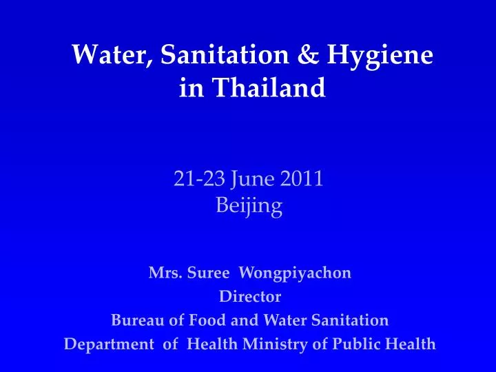 water sanitation hygiene in thailand