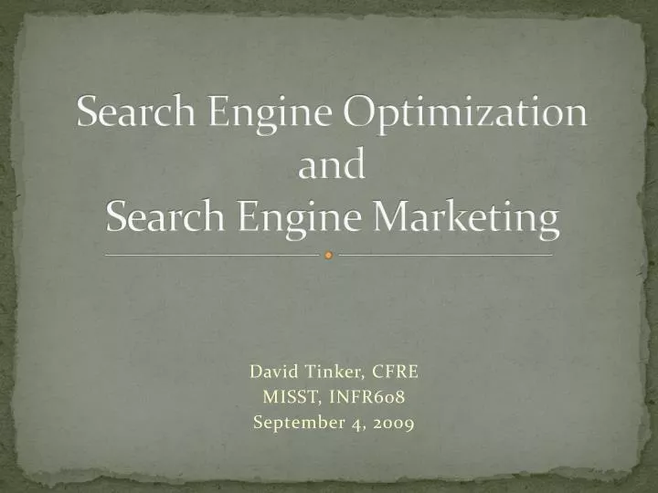 search engine optimization and search engine marketing
