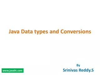 Java Data types and Conversions