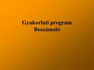 gyakorlati program besz mol