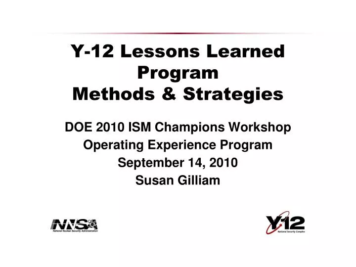 y 12 lessons learned program methods strategies