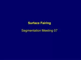 Surface Fairing Segmentation Meeting 07