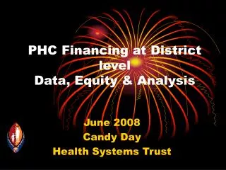 PHC Financing at District level Data, Equity &amp; Analysis
