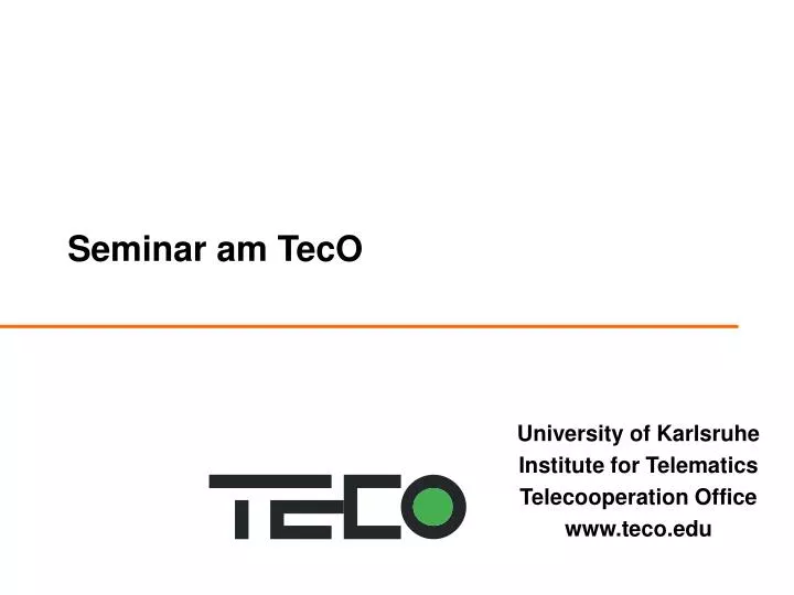 seminar am teco