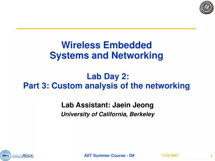 wireless embedded systems and networking lab day 2 part 3 custom analysis of the networking
