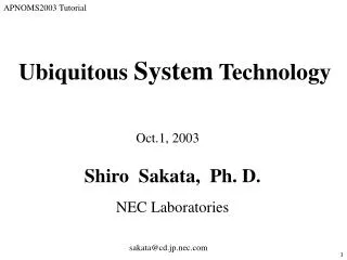 Ubiquitous System Technology