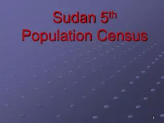 Sudan 5 th Population Census