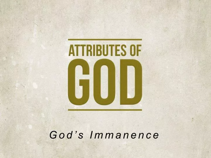 god s immanence