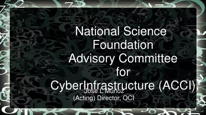 national science foundation advisory committee for cyberinfrastructure acci