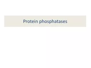 Protein phosphatases