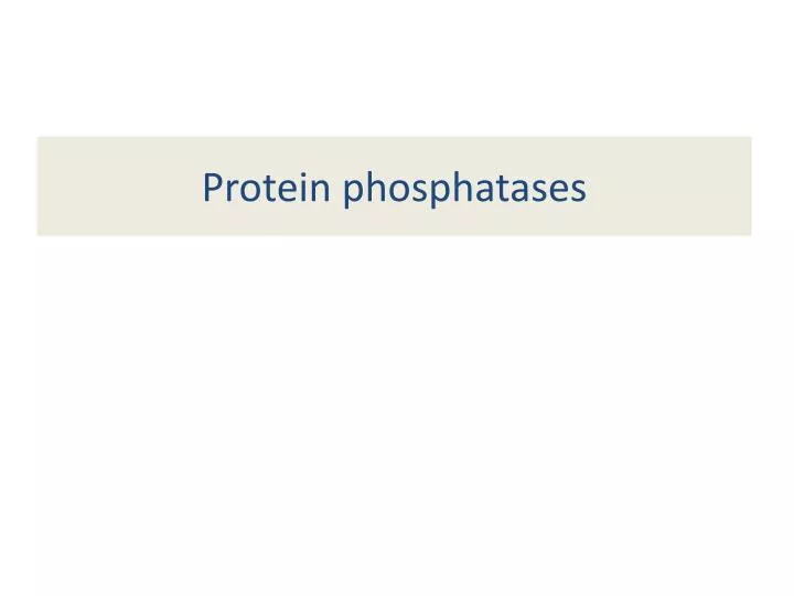 protein phosphatases