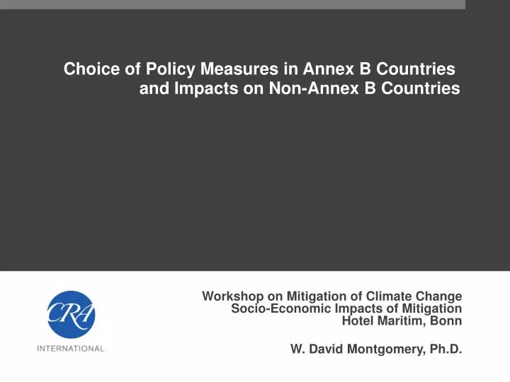 choice of policy measures in annex b countries and impacts on non annex b countries