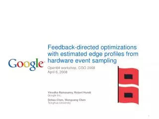 Feedback-directed optimizations with estimated edge profiles from hardware event sampling