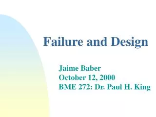 Failure and Design