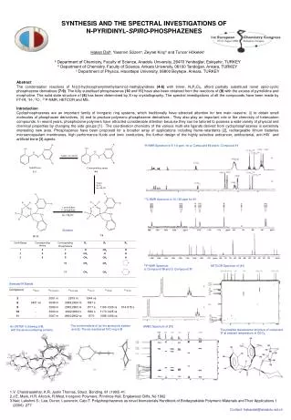 SYNTHESIS AND THE SPECTRAL INVESTIGATIONS OF N-PYRIDINYL- SPIRO -PHOSPHAZENES