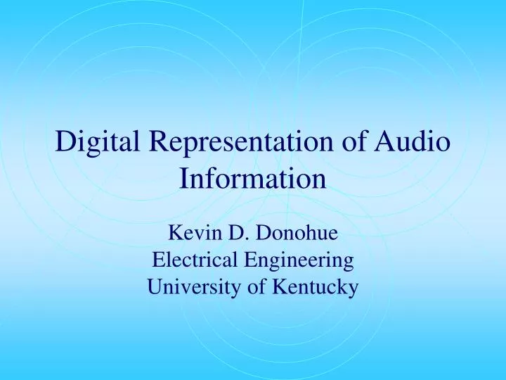 digital representation of audio information