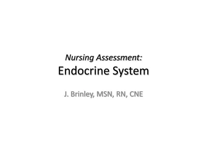 nursing assessment endocrine system