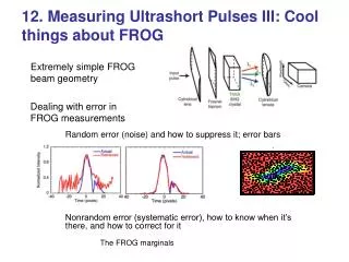 12. Measuring Ultrashort Pulses III: Cool things about FROG