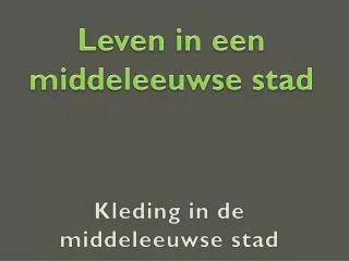 leven in een middeleeuwse stad
