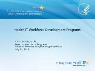 Health IT Workforce Development Programs