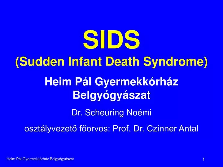 sids sudden infant death syndrome