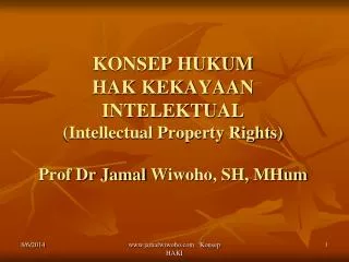 konsep hukum hak kekayaan intelektual intellectual property rights prof dr jamal wiwoho sh mhum